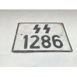 Waffen SS Lorry Number Plate.