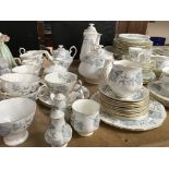 A Royal Albert silver Maple ,Tea / coffee Dinner service,including coffee pots cups saucers