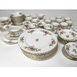 An Extensive Royal Albert Moss Rose pattern diner tea and coffee set eight place setting with four