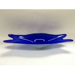 A large blue Murano dish of elongated form, approx width 59cm - NO RESERVE
