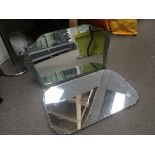Two Art Deco wall mirrors, approx 60cm x 40cm.