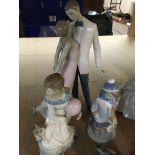 A Collection of Lladro figures including the dancing couple child figures and clowns. (10)