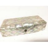 An Early 20th century mother of Pearl trinket box 25cmx10cm