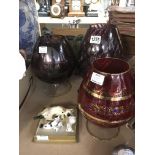 Three Murano glass vases, ceramic cats etc. - NO RESERVE