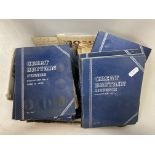 A box of Great Britain pennies folios, world banknotes etc