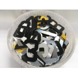 A large collection of aluminium letters and numbers suitable car number plates or house numbers