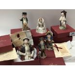 Six boxed Bronte Porcelain candle Extinguishers including Queen Elizabeth I and limited edition Mr