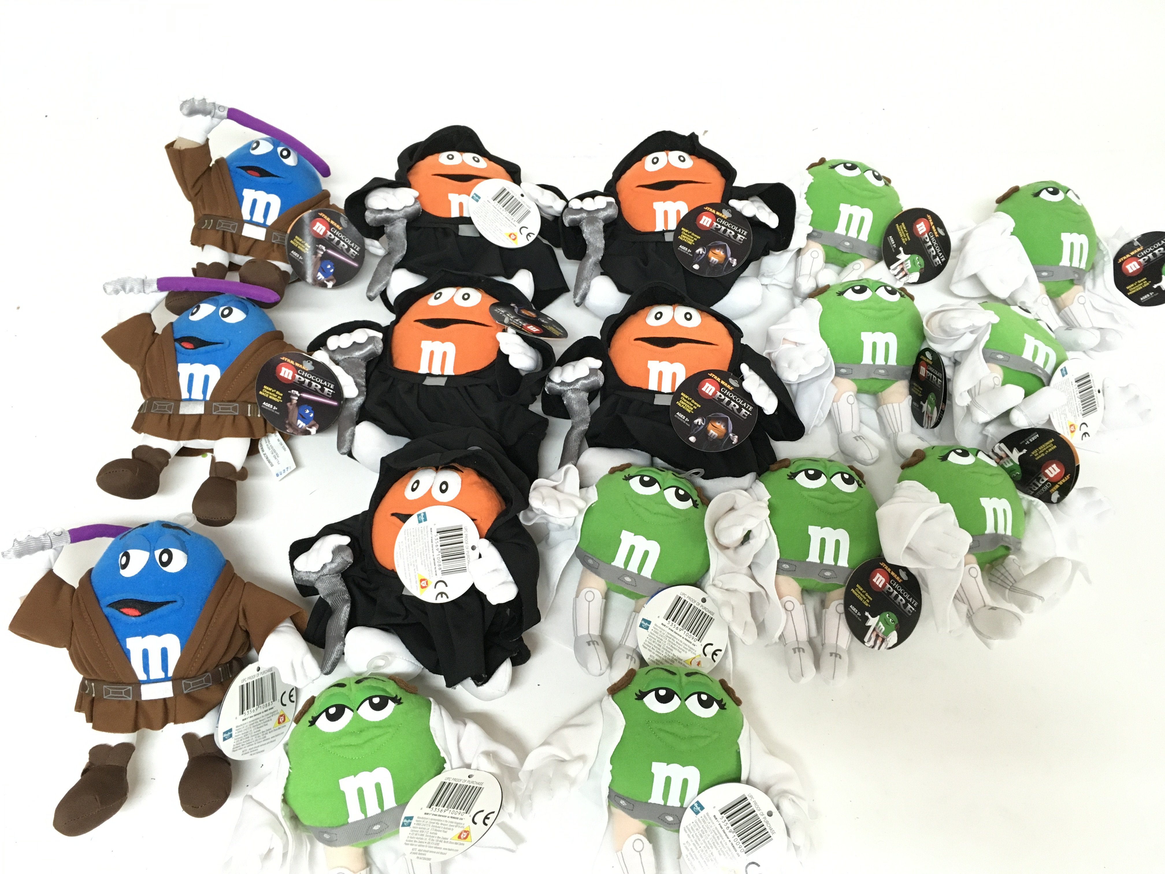 Collection of Star Wars M&M soft toys.