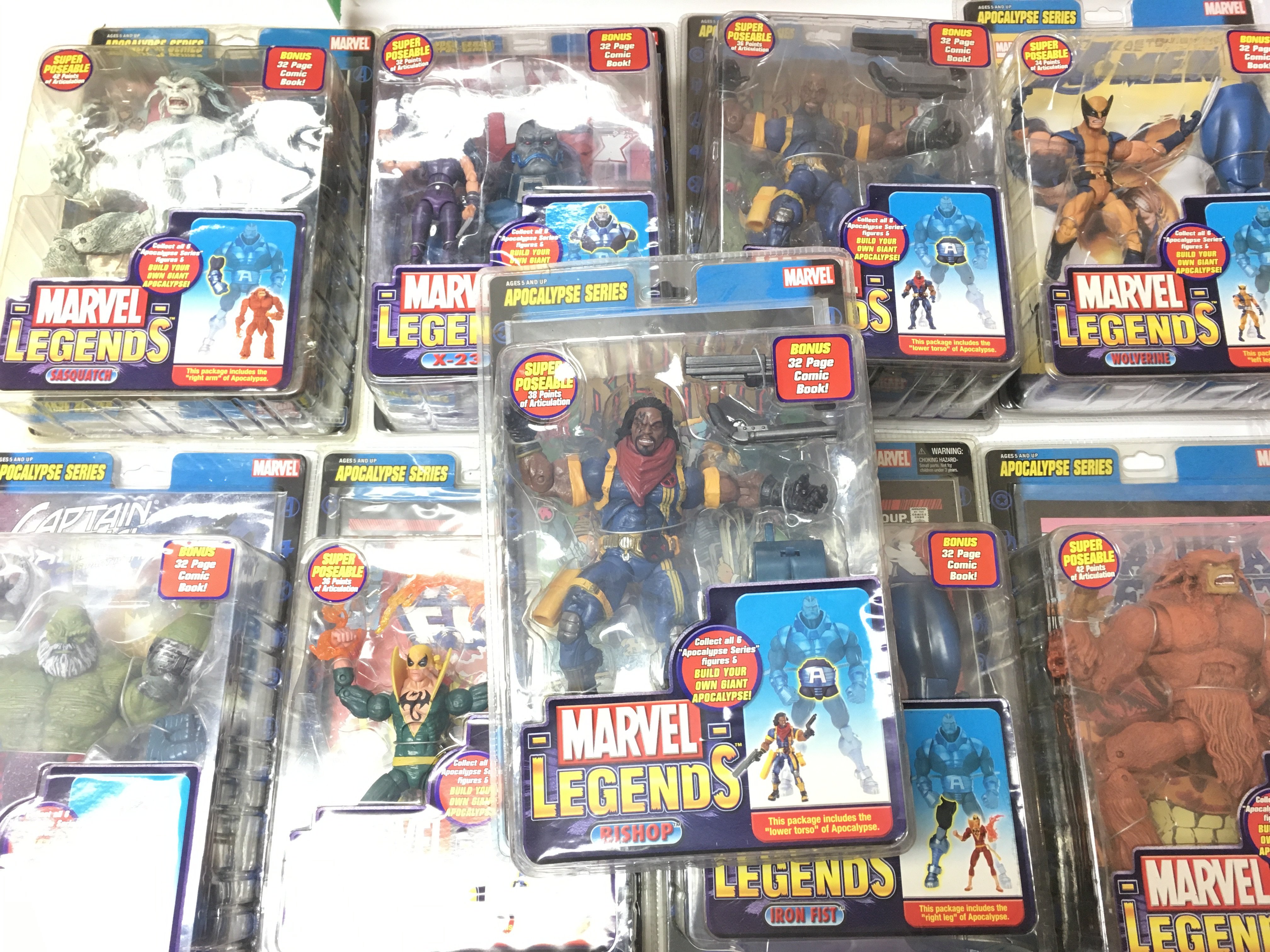 A Box Containing a Collection of Marvel Legends Figures.