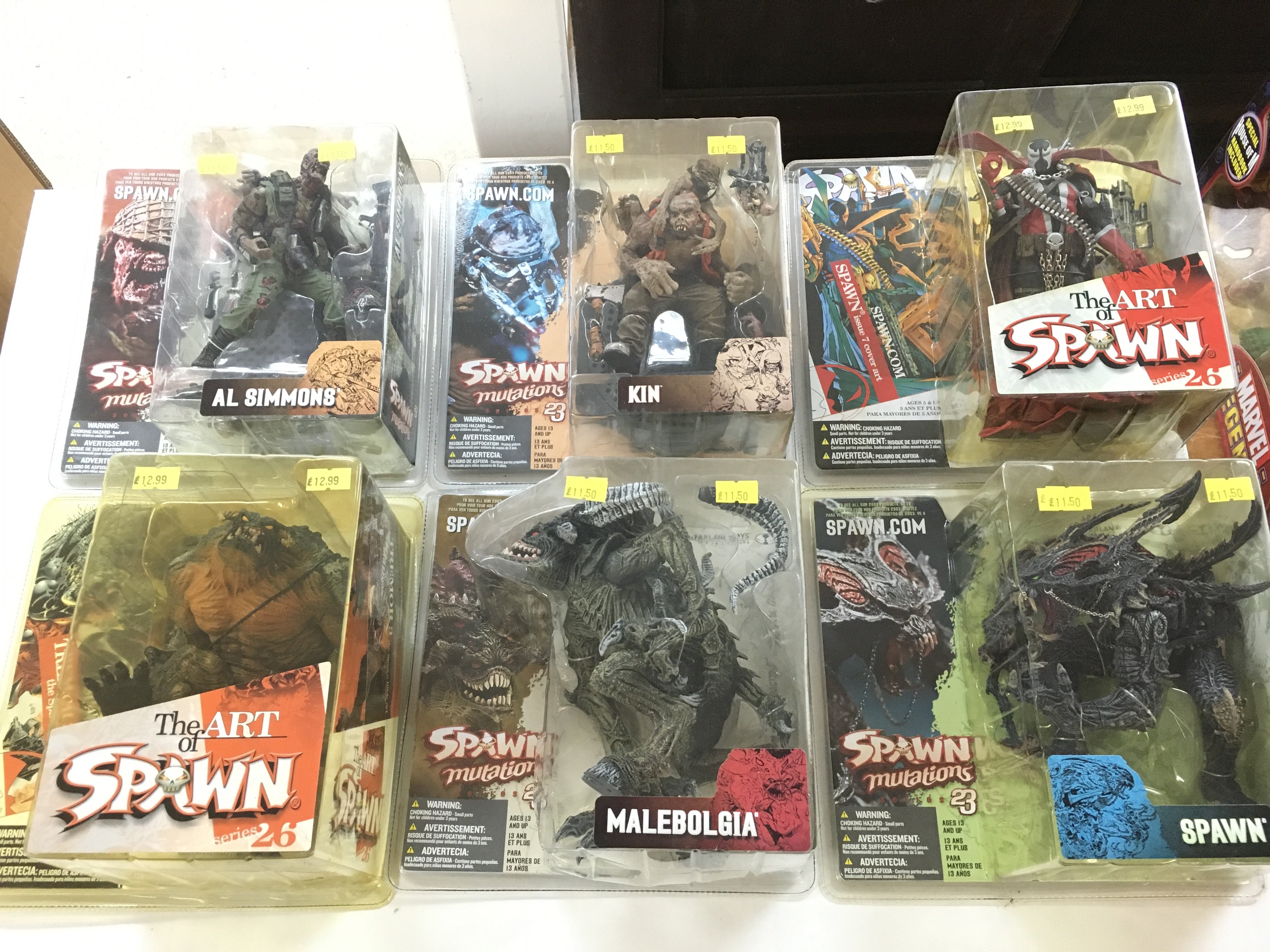 Large collection of assorted spawn figures. Boxed. Also Marvel Legend House of M. Boxed No reserve.