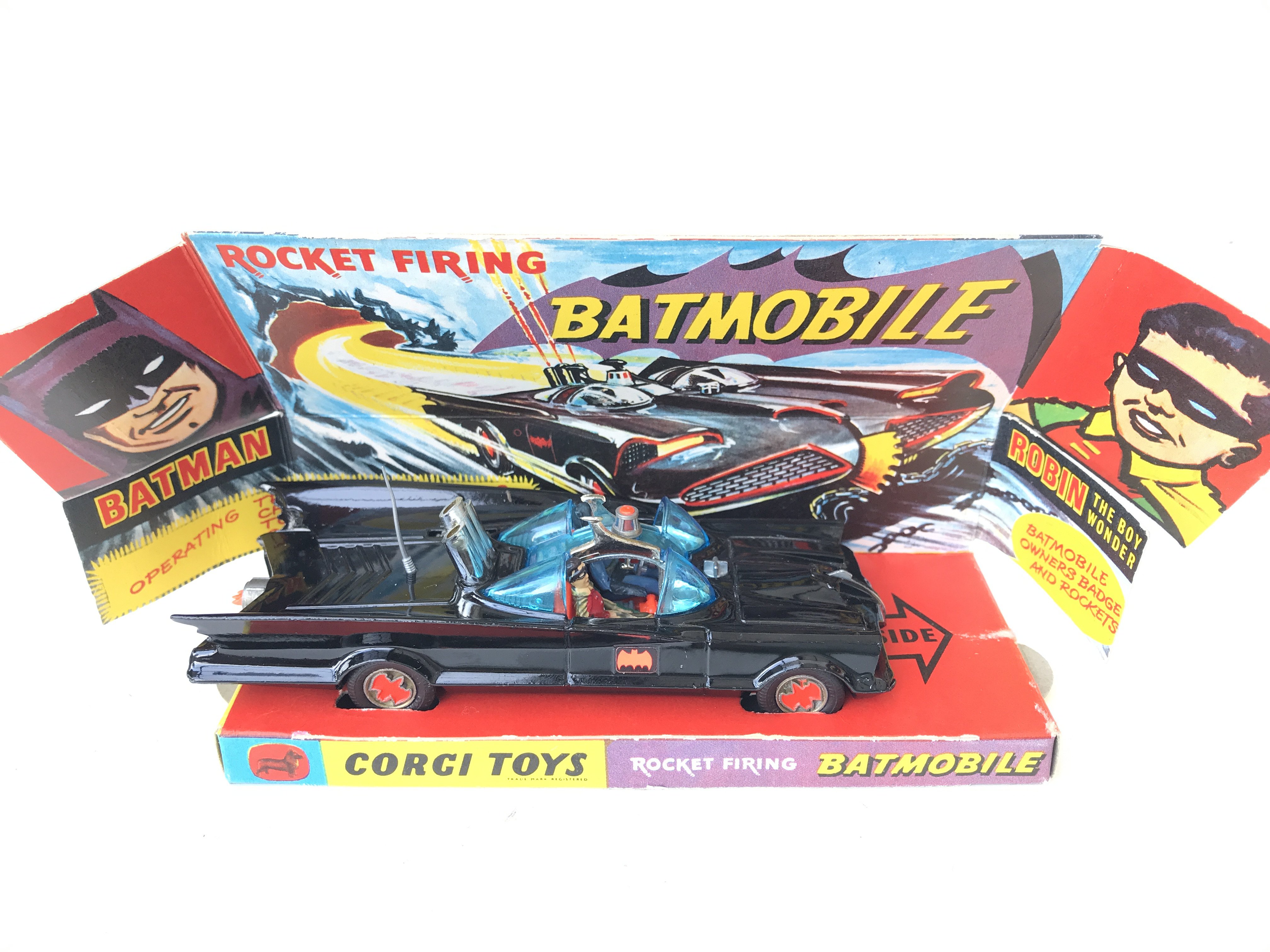 A Corgi Batmobile with Original inner Plinth.