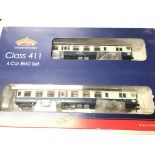 A Boxed Bachmann Class 411 CEP 4-Car EMU BR Blue and Grey 7113 #31-427 DCC. Sleeve is worn.