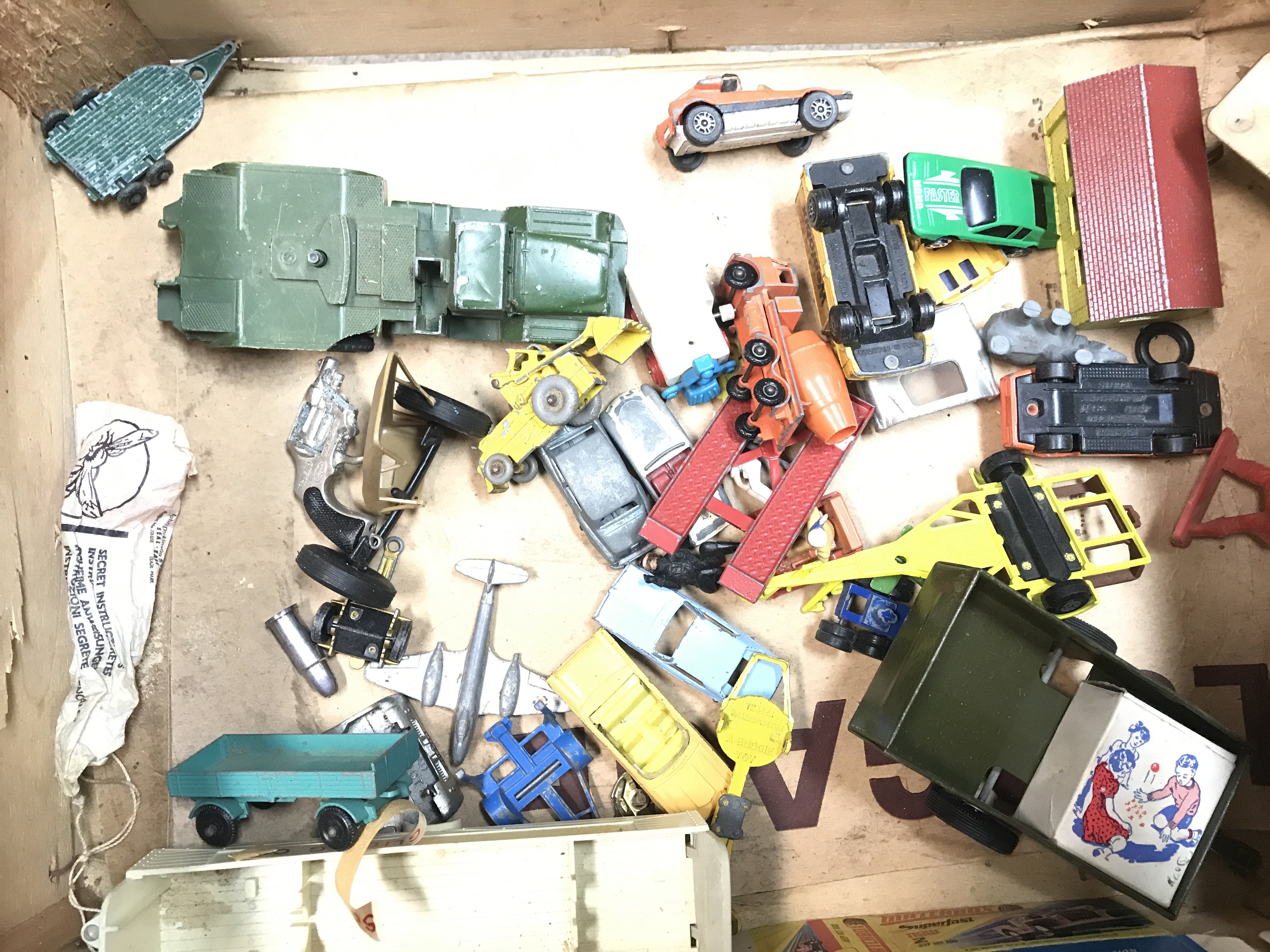 A Box Containing a Collection of Playworn Die-Cast Vehicles. Including Dinky. Matchbox Etc. - Image 2 of 2