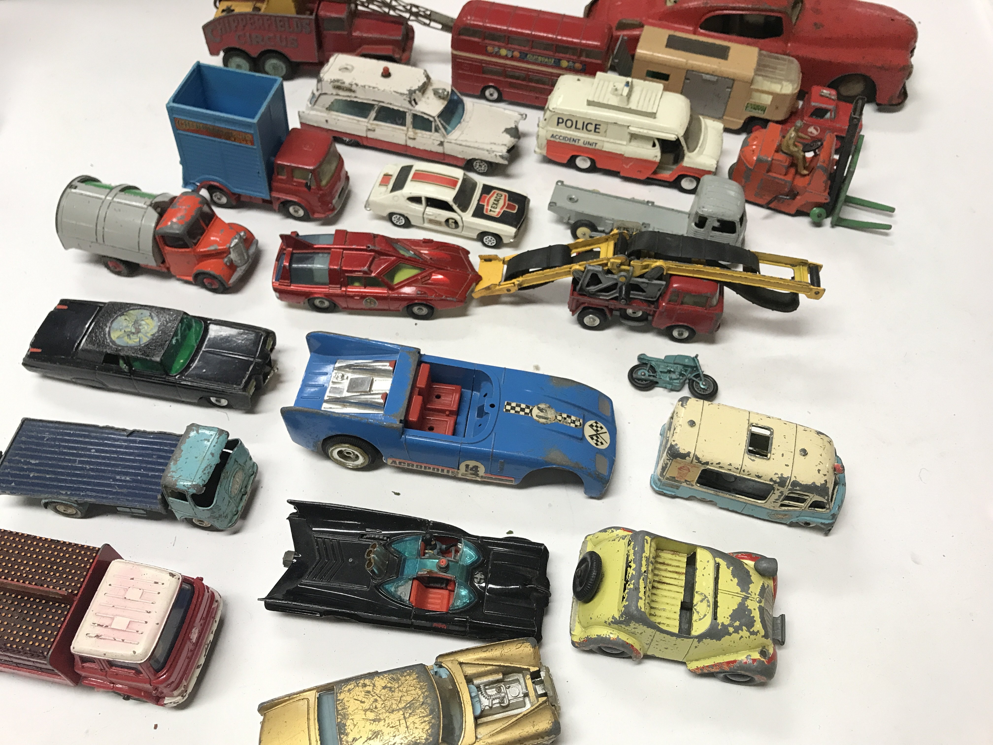 A Box Containing a Collection of Playworn Dinky. Corgi. Tri-ang Die-Cast.