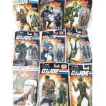 9 X Carded G.I. joe Figures. Including Laser Rifle