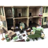 A Scratch Built Dolls house with a Collection of F