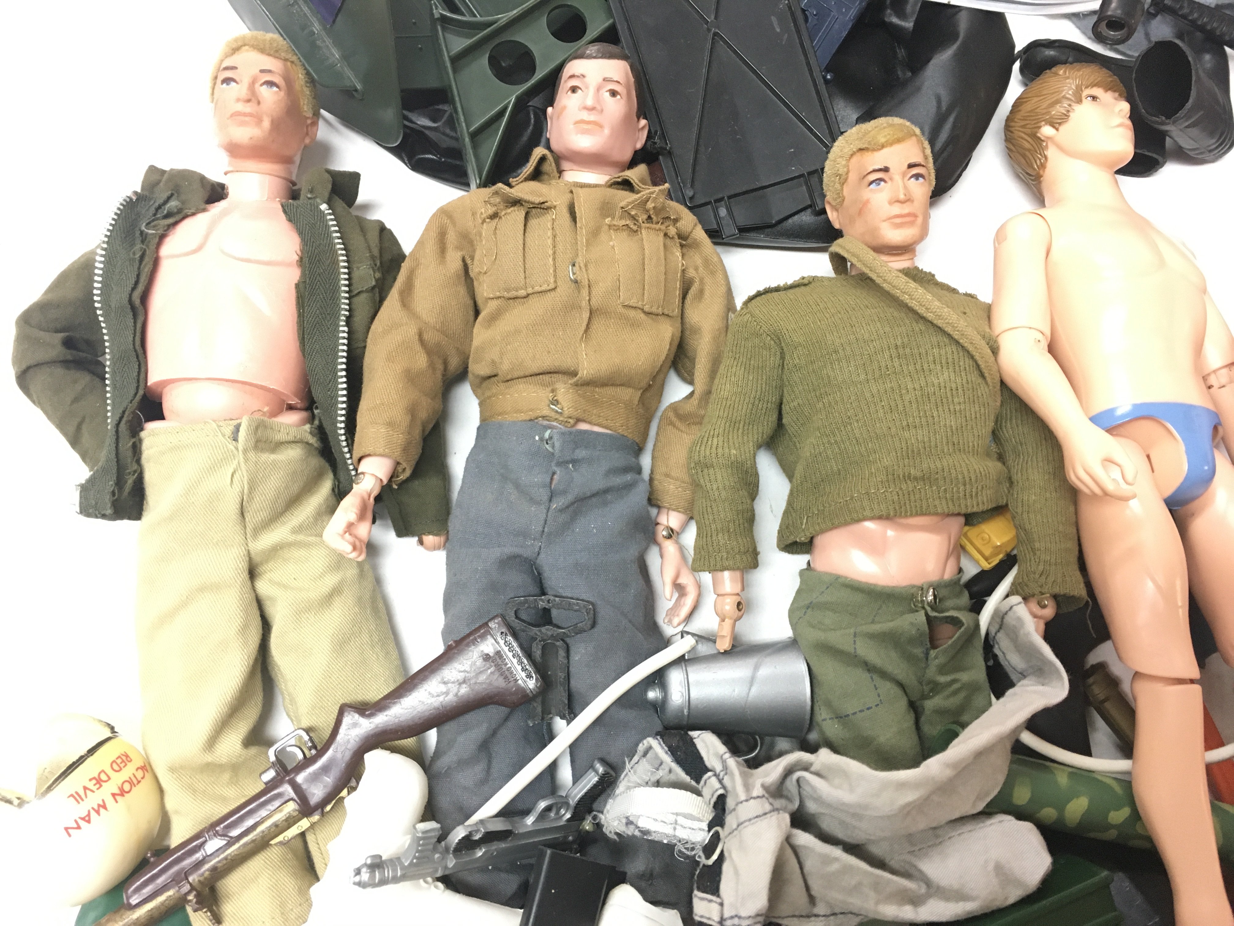 A Box Containing Vintage Action Man. With Accessories and other Dolls. And Vehicles. - Image 2 of 5