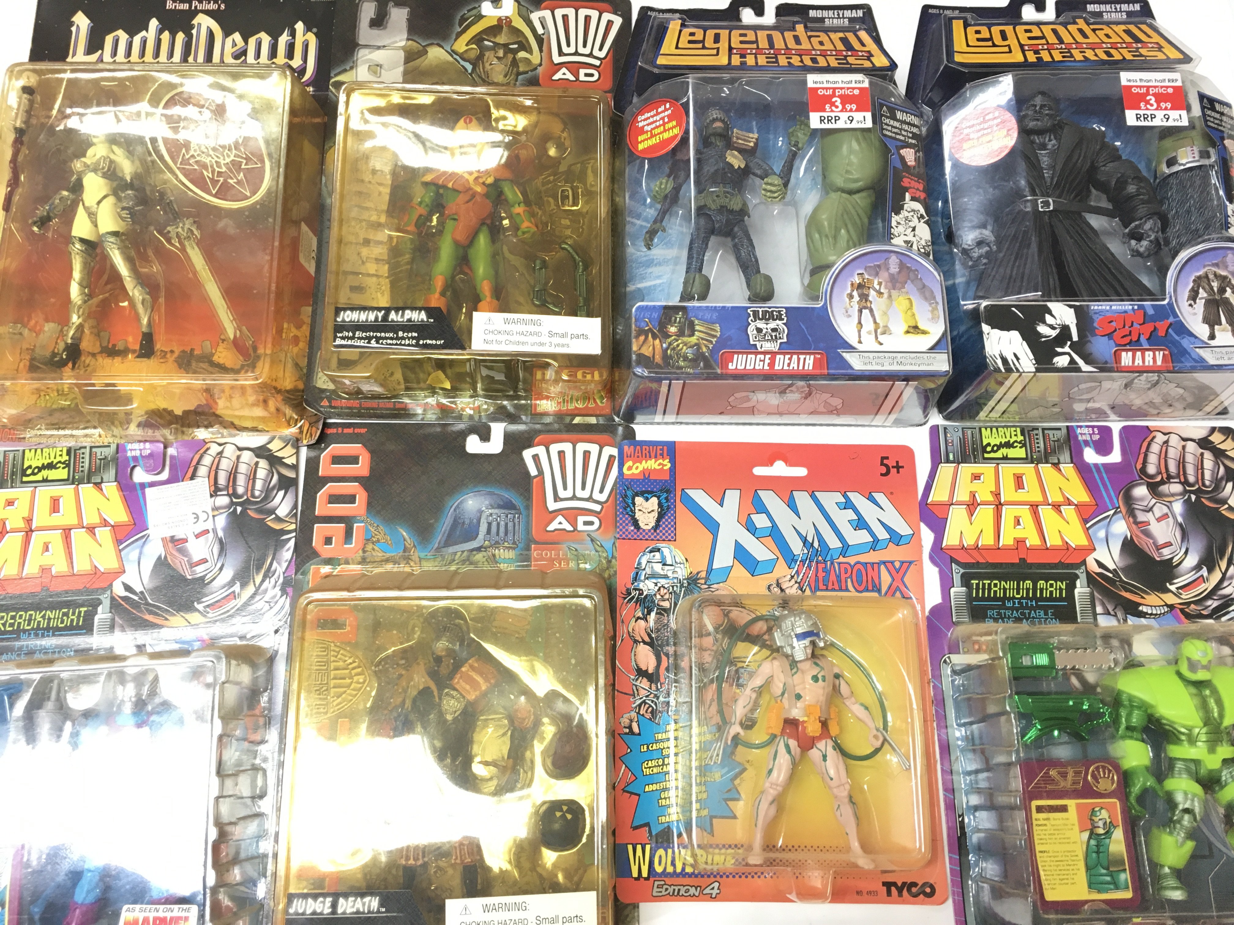 A Box Containing a Collection of Legendary Comic Book Hero Figures. X-Men and Judge Dredd. - Image 2 of 3