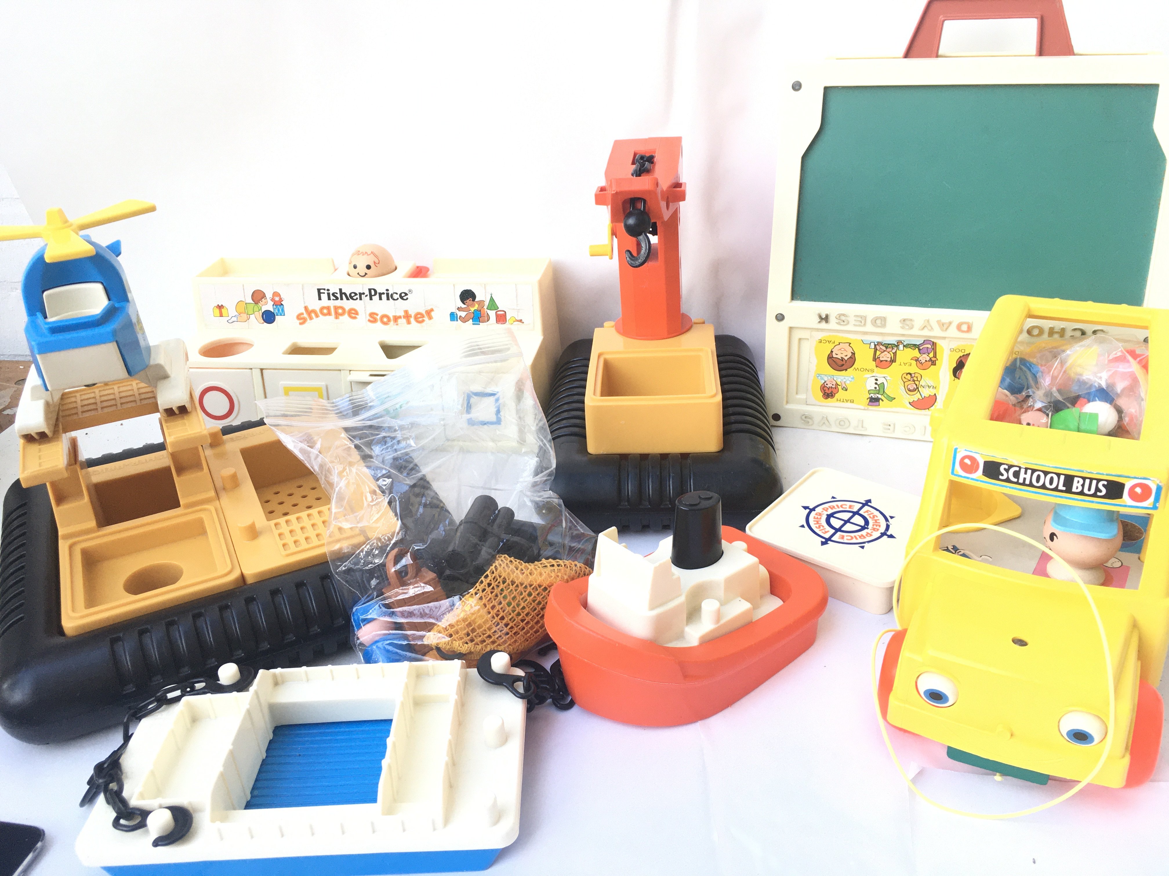 A Fisher price off shore rig School Bus. A Shape S