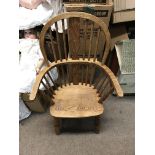 A small oak dolls Windsor chair.