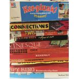 A Collection of 11 vintage Board Games including Spy Ring. Show Jumping.Twister. Connections. Ker-
