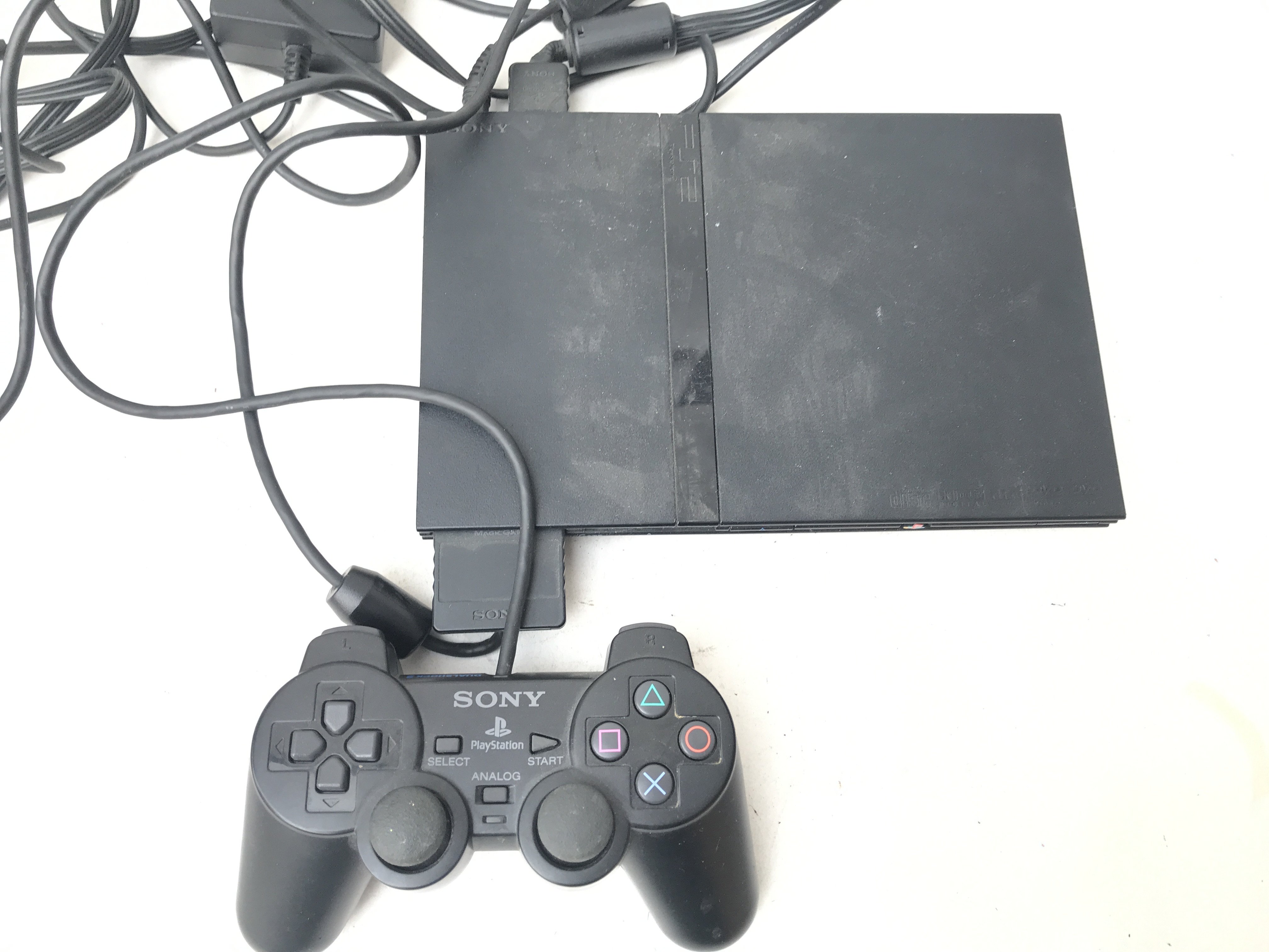 A PlayStation 2 Slim with Controller.and Memory Ca - Image 2 of 3