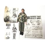 A Vintage Talking Action Man (a/f) with Various Leaflets.
