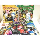 Collection of 5 Lego minifigures display bags. No
