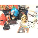 A Collection of Star Wars Toys and Merchandise. In