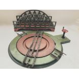 An 'O' tin plate Gauge turn table and Bridge - NO RESERVE