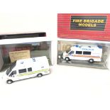2 X Boxed Fire Brigade Models Police Vans.