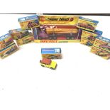 A Boxed Matchbox Pipe Truck #K-19 and a Collection Of 11 matchbox Boxed Superfast Cars.