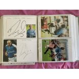 Manchester City Football Autograph Collection: Two postcard size albums containing postcard size