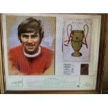 George Best Signed Framed Print: 1996 Limited Edition print by Heather G Harman. Autograph of George