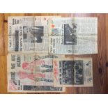 Manchester United 64/65 Football Newspapers: Two papers celebrating United winning The 1st