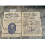 1930s Chelsea v West Brom Football Programmes: 31/32 has punch holes and 32/33 is fair with a couple