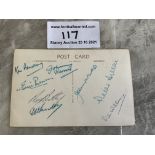 54/55 Chelsea Signed Football Postcard: League winners postcard with 8 autographs to rear of Bentley