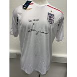 John Terry Signed England Football Shirt: White large home shirt with tags signed to front clearly