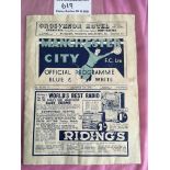 38/39 Manchester City v Newcastle United Football Programme: Fair condition with no team changes.