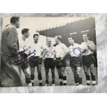 Brian Clough + Bobby Charlton Signed England Picture: Almost 10 x 8 inch magazine picture of 7