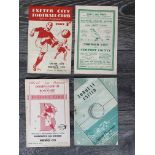 Norwich City 1950s Football Programmes: Home 51/52 Newport, Away 50/51 Exeter, Torquay, 54/55