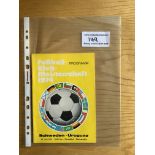 1974 World Cup Programme Sweden v Uruguay: Excellent condition with no writing.