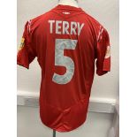 John Terry England 2004 Match Issued Euros Football Shirt: Short sleeve red with Terry number 5.