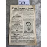 31/32 Cardiff City v Thames Football Programme: Excellent condition ex bound with no team changes.