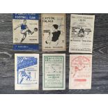 50/51 Colchester United Football Programmes: Home Ipswich, Away Ipswich fair, Bournemouth,