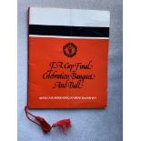 1977 Manchester United FA Cup Final Banquet Menu: The evening of the match that they defeated