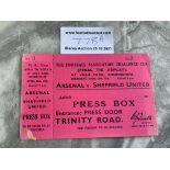 Very Rare 1936 FA Cup Final Replay Football Ticket: Arsenal v Sheffield United dated 29 4 1936.