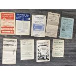 1950s Reserve Football Programmes: Unknown seasons for 2 Torquay, 50/51 Plymouth v Ipswich rusty