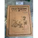 1921/22 Tottenham v West Brom Football Programme: Good condition 4 page league match with no team