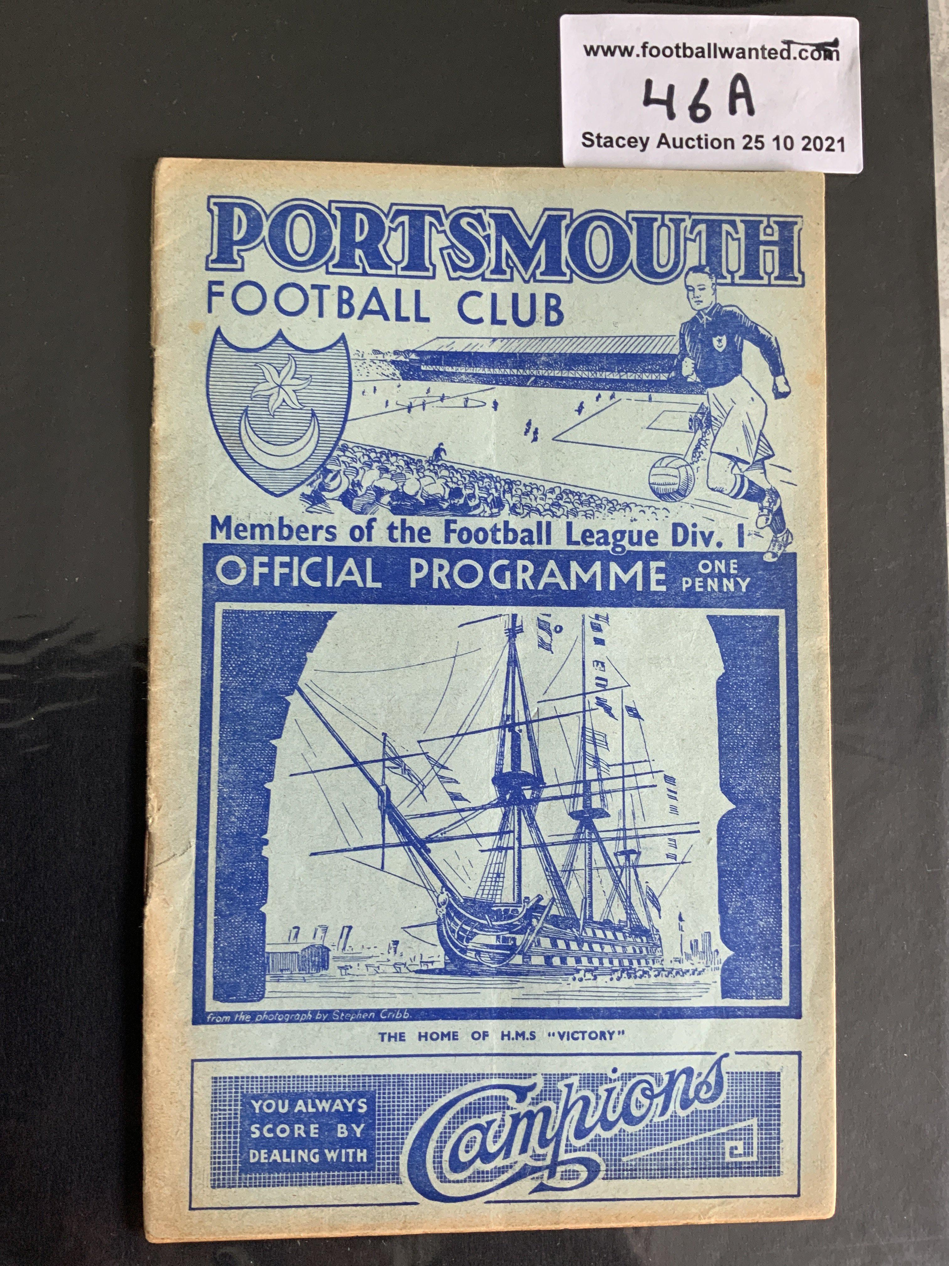 37/38 Portsmouth v West Brom Football Programme: Good condition with no team changes. Tearing to